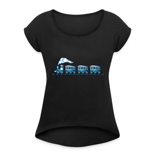toy-train-154101_1280 - T-shirt med upprullade ärmar dam