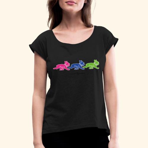 frenchies multicolor - T-shirt à manches retroussées Femme