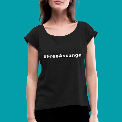 #FreeAssange - Spendenaktion dontextraditeassange - Frauen T-Shirt mit gerollten Ärmeln