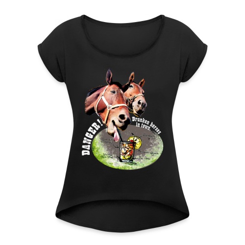 kl_linedance51a - Dame T-shirt med rulleærmer