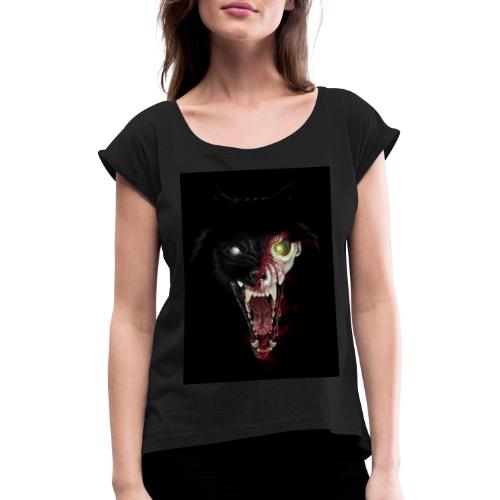 Zombie Wolf - Koszulka damska z lekko podwiniętymi rękawami