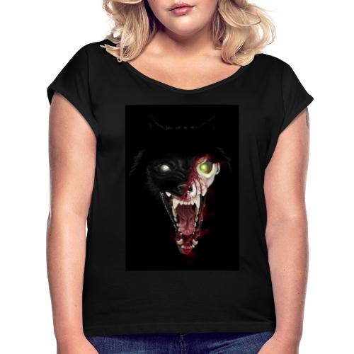 Zombieulv - T-skjorte med rulleermer for kvinner