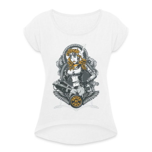 SchrauberLadies Gear [Reverse Design] - Frauen T-Shirt mit gerollten Ärmeln