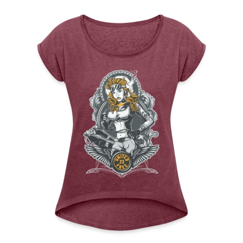 SchrauberLadies Gear [Reverse Design] - Frauen T-Shirt mit gerollten Ärmeln