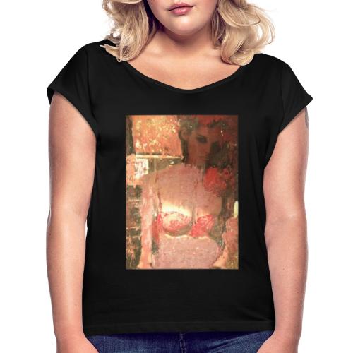 Original Art: Seductive lady - Women's T-Shirt with rolled up sleeves