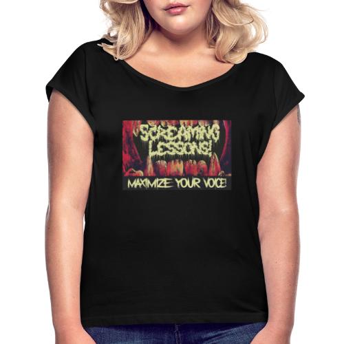 Screaming Lessons Death Metal - Frauen T-Shirt mit gerollten Ärmeln