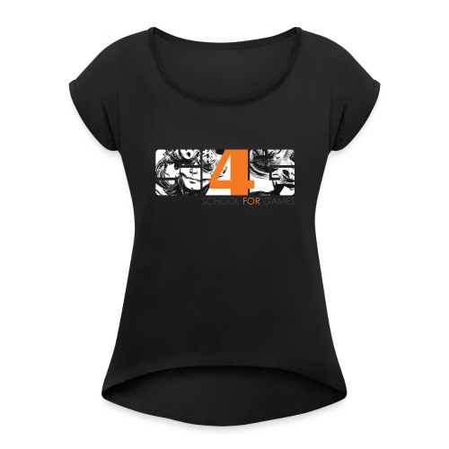 S4G sw face keil png - Frauen T-Shirt mit gerollten Ärmeln