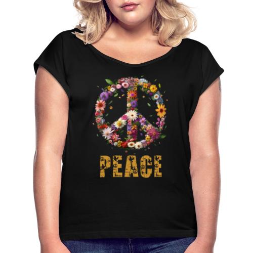 Peace - Fred - T-skjorte med rulleermer for kvinner
