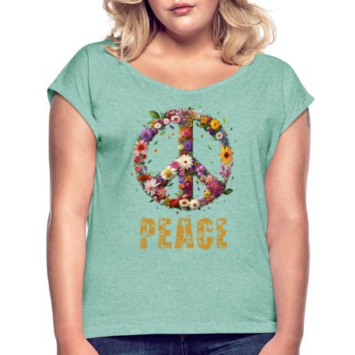 Peace - Fred - T-skjorte med rulleermer for kvinner