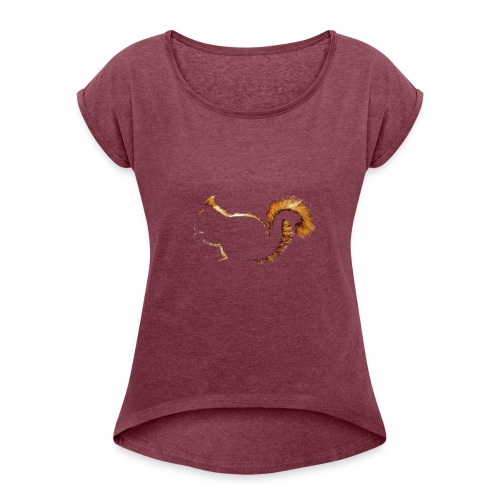 Eichhörnchen - Frauen T-Shirt mit gerollten Ärmeln