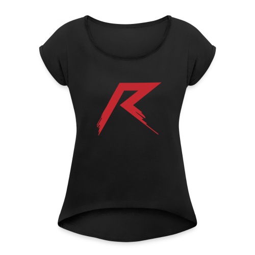 Raffie Logo - Vrouwen T-shirt met opgerolde mouwen
