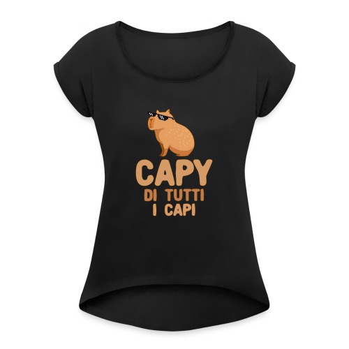 Capy Di Tutti I Capi Capybara Geschenk Chinchilla - Frauen T-Shirt mit gerollten Ärmeln