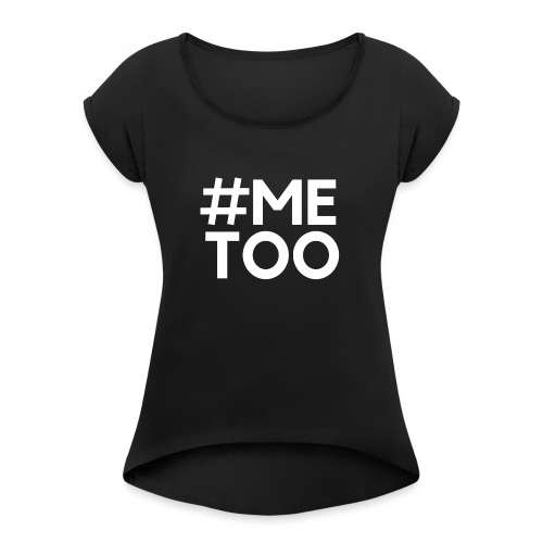 Me Too - T-shirt med upprullade ärmar dam