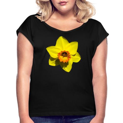 Narzisse Ostern Frühling - Frauen T-Shirt mit gerollten Ärmeln
