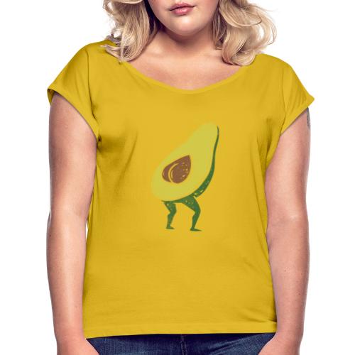 Lustige Avocado Po Frucht - Vegan Guacamole - Frauen T-Shirt mit gerollten Ärmeln