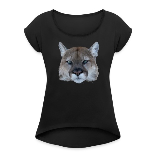 Panther - Frauen T-Shirt mit gerollten Ärmeln