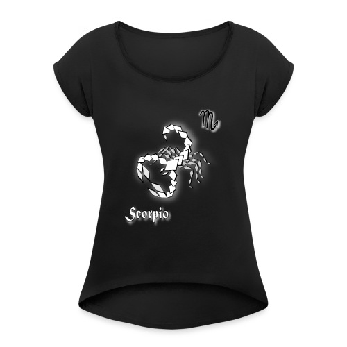 t shirt signe zodiaque scorpion astrologie scorpio - T-shirt à manches retroussées Femme