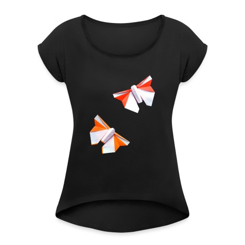 Butterflies Origami - Butterflies - Mariposas - Women's T-Shirt with rolled up sleeves