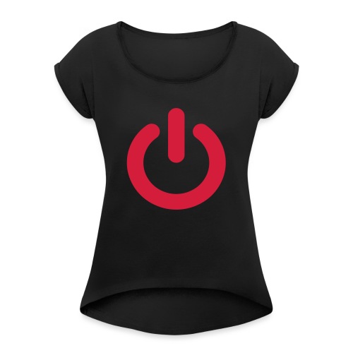 power mug - Vrouwen T-shirt met opgerolde mouwen