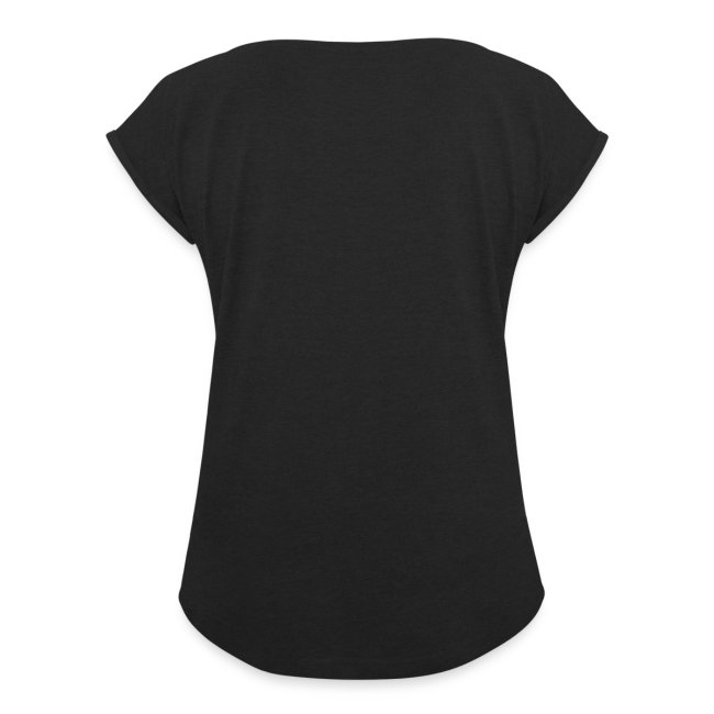 Vorschau: flower cat - Frauen T-Shirt mit gerollten Ärmeln