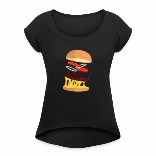 Hamburger Men - Women's T-Shirt with rolled up sleeves
