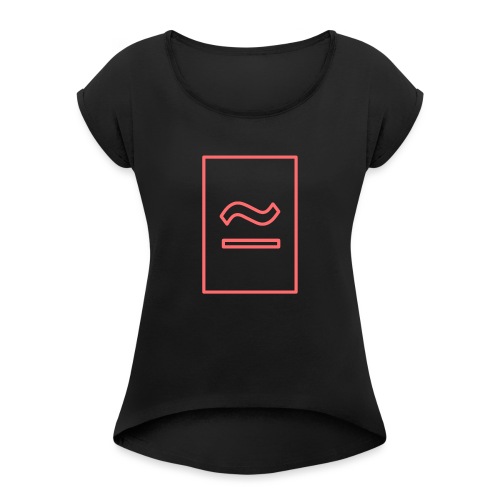 The Commercial Logo (Salmon Outline) - Women's T-Shirt with rolled up sleeves
