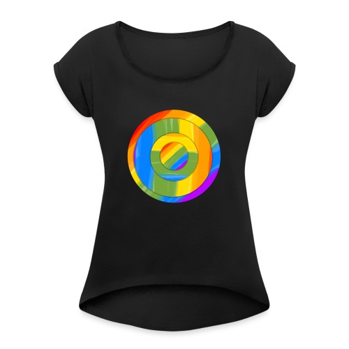Regenbogen-Kreise - Frauen T-Shirt mit gerollten Ärmeln