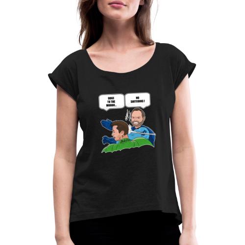 SwissCryptoJay meme Shitcoins - Frauen T-Shirt mit gerollten Ärmeln
