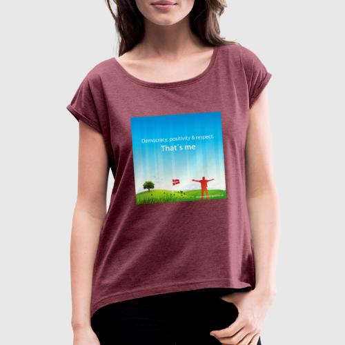 Rolling hills tshirt - Dame T-shirt med rulleærmer