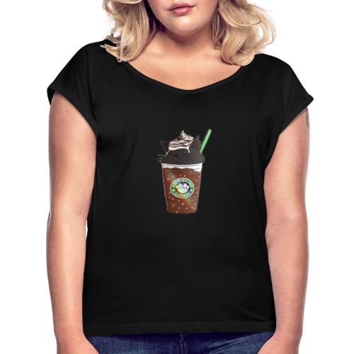 Catppucino Dark Chocolate - Women's T-Shirt with rolled up sleeves