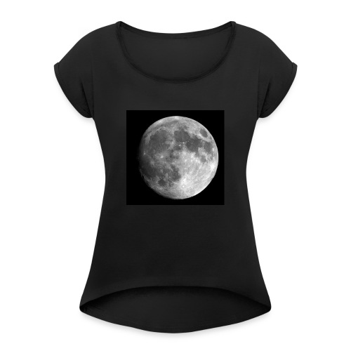 full moon - Frauen T-Shirt mit gerollten Ärmeln