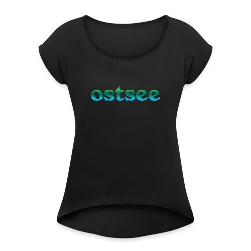 Ostsee Streifen - Frauen T-Shirt mit gerollten Ärmeln