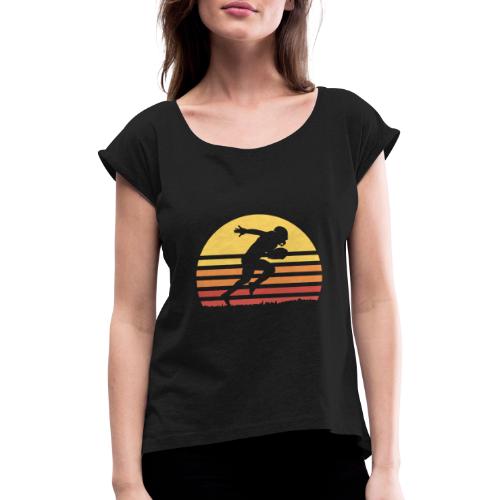 Football Sunset - Frauen T-Shirt mit gerollten Ärmeln