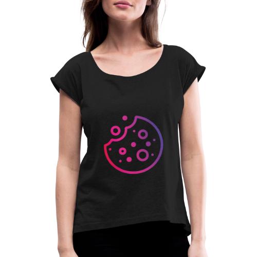 spacecookies logo - Women's T-Shirt with rolled up sleeves