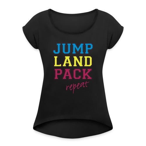 jumplandpack kleur - Vrouwen T-shirt met opgerolde mouwen