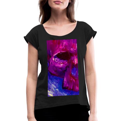 Purple Skull #2 - Vrouwen T-shirt met opgerolde mouwen