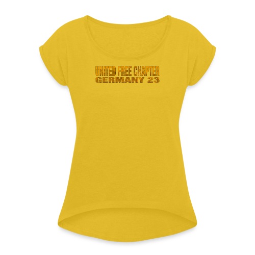 UFC GERMANY 23 BikeSilhouette - Frauen T-Shirt mit gerollten Ärmeln