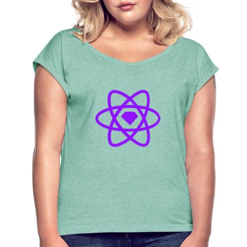 Sketch2React Dark Purple Logo - Women's T-Shirt with rolled up sleeves
