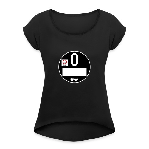 Umweltplakette IFA LKW W50 - Kipper - Frauen T-Shirt mit gerollten Ärmeln