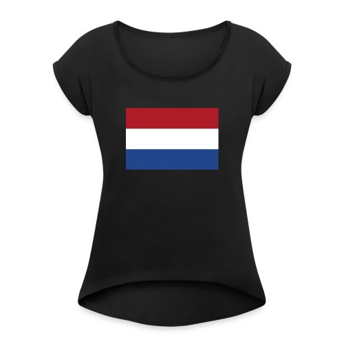 Dutch Flag - Vrouwen T-shirt met opgerolde mouwen