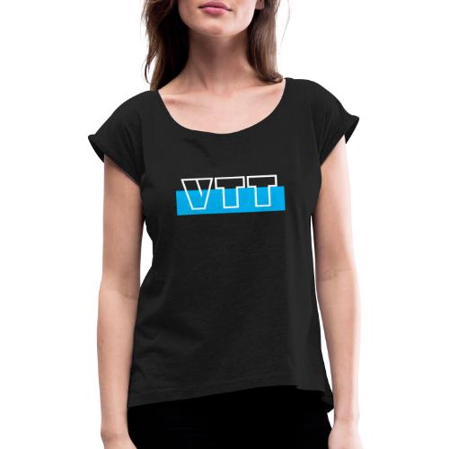 VTT bleu - T-shirt à manches retroussées Femme