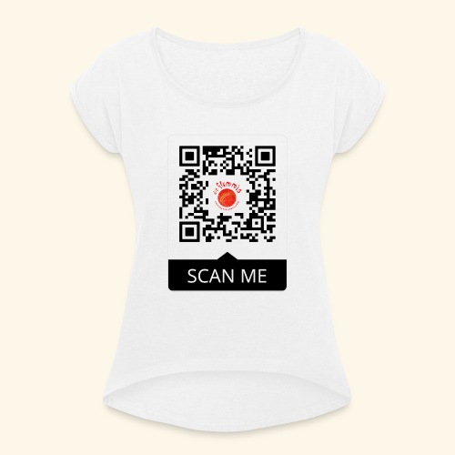 QR Code - Wer das liest ist doof - Frauen T-Shirt mit gerollten Ärmeln