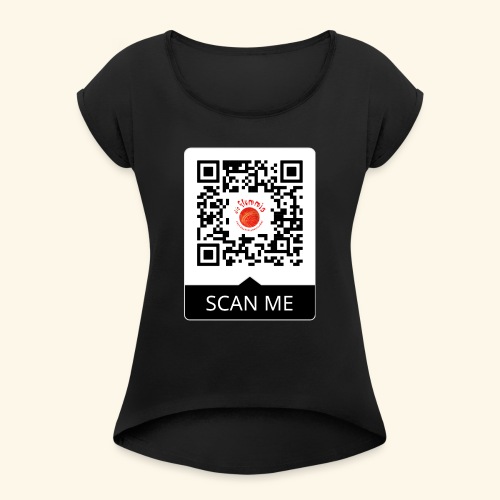 QR Code - Wer das liest ist doof - Frauen T-Shirt mit gerollten Ärmeln