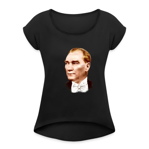Atatürk T-Shirt - Vrouwen T-shirt met opgerolde mouwen