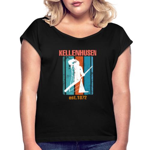 Kellenhusen retro Fischer - Frauen T-Shirt mit gerollten Ärmeln