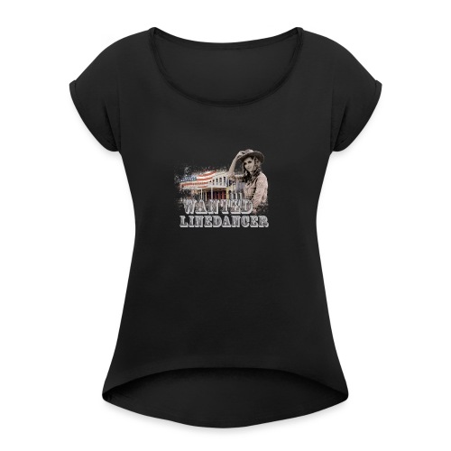 kl_linedance22a - Dame T-shirt med rulleærmer