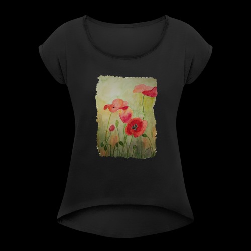 tulpe - Frauen T-Shirt mit gerollten Ärmeln