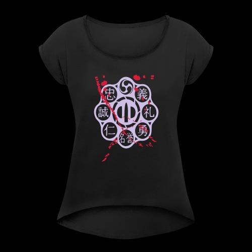 Tsuba - blod - Dame T-shirt med rulleærmer