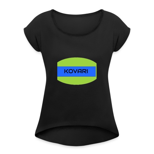 Kovari Logo - Naisten T-paita, jossa rullatut hihat