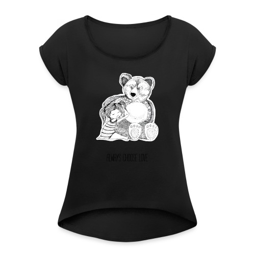bärenliebe - Frauen T-Shirt mit gerollten Ärmeln